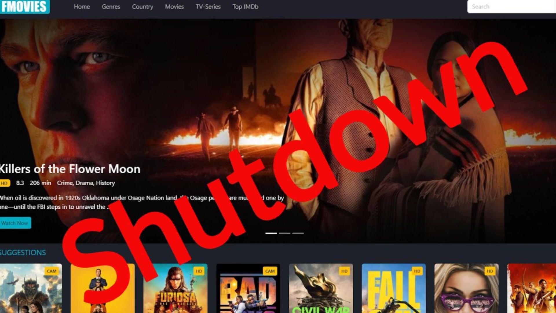 Fmovies SHUTDOWN - Huge Free streaming site disappears