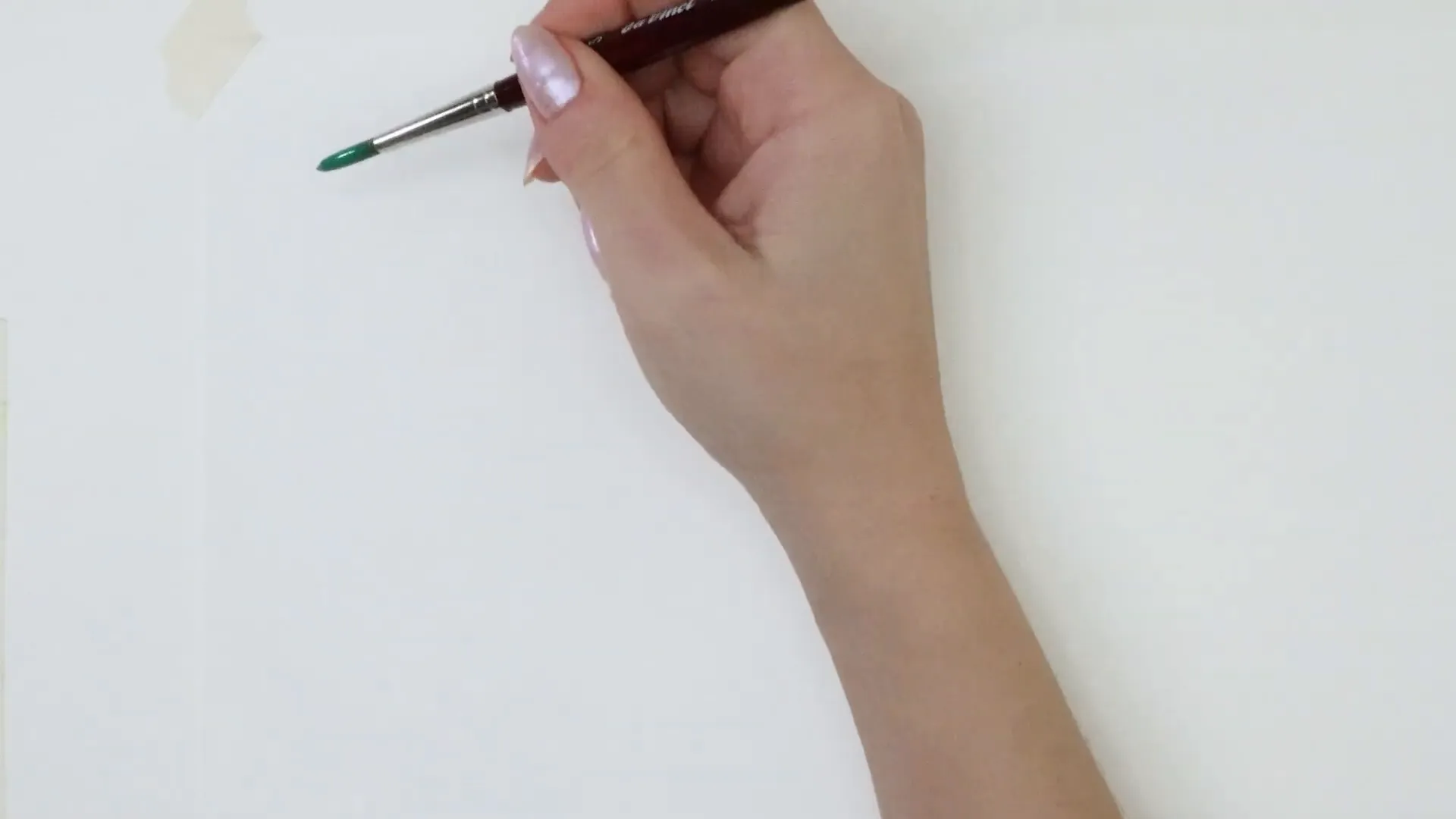 Demonstrating single brushstroke leaf technique