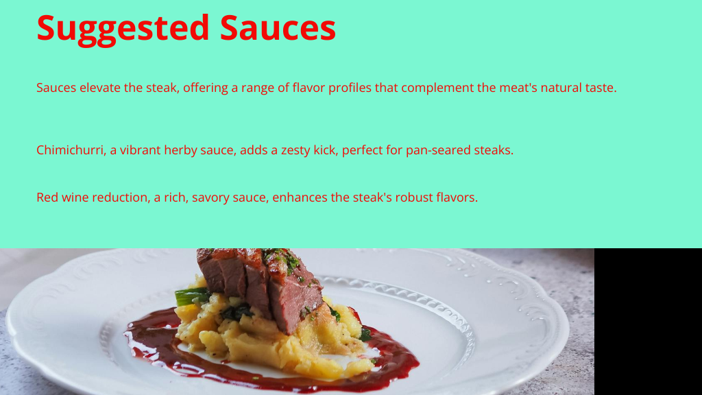 Suggested Sauces